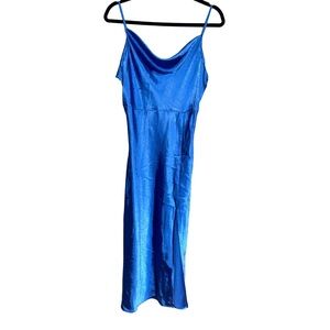 NWT Satin Cowl Neck Midi Dress